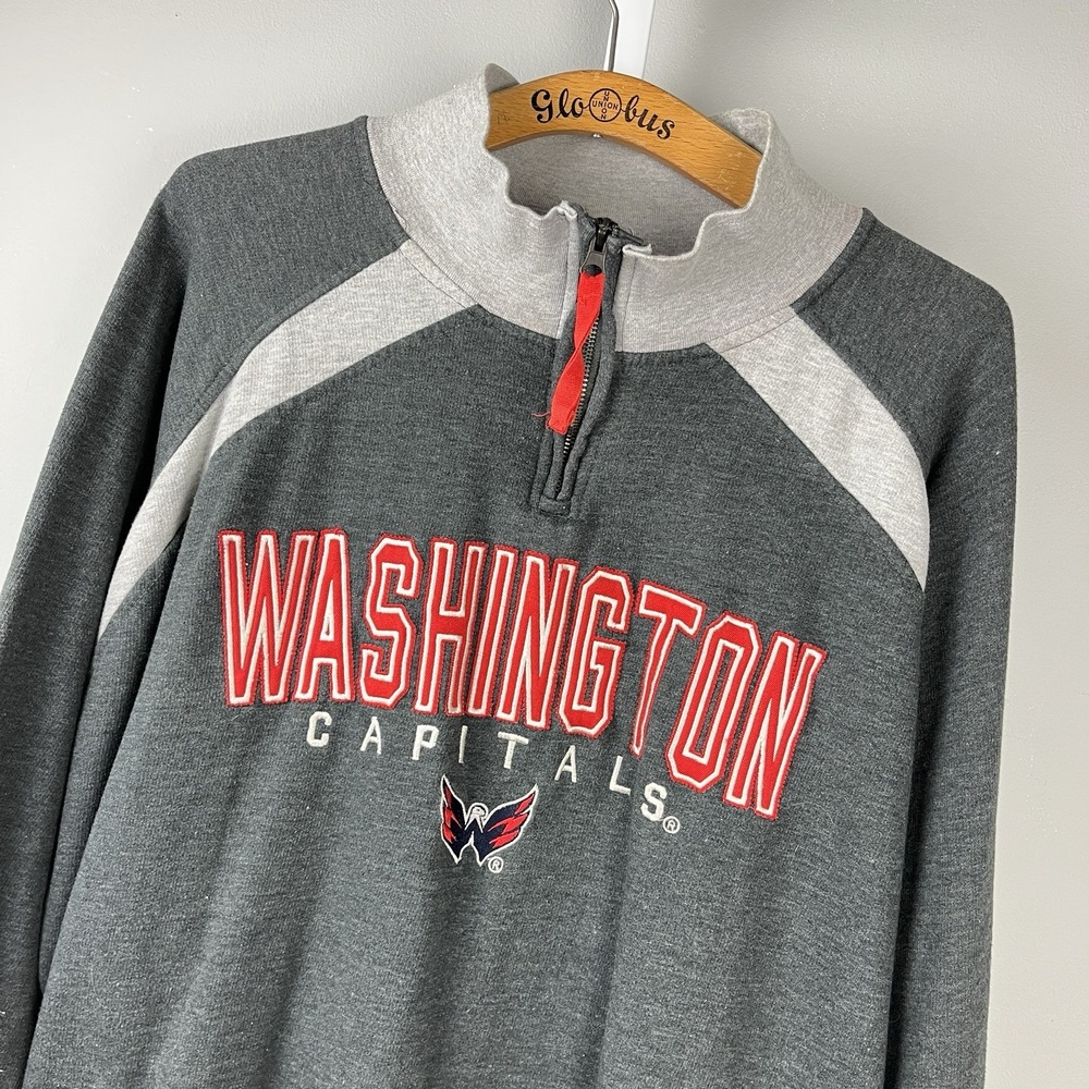 3 Four Washington Capitals 1/4 Zip Pullover Sweatshirt Mens XXL Hockey‎ NHL